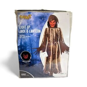Spirit Halloween Light  Jack-o-Lantern Costume Light Up Mask Child Large 12-14